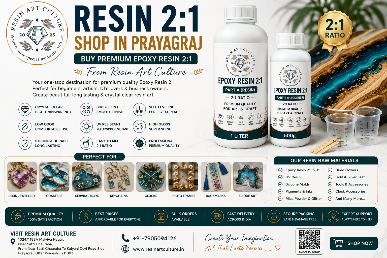 Resin 2:1 Shop in Prayagraj  Buy Premium Epoxy Resin 2:1 from Resin Art Culture